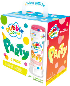 Party - Bolle di sapone in pack Bubble World - Confezione da 6 pz