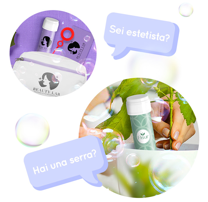 Gadget aziendali innovativi: le bolle di sapone personalizzate Bubble World