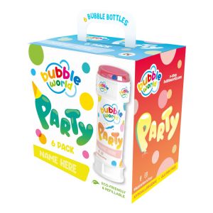 Party - Bolle di sapone in pack Bubble World - Confezione da 6 pz