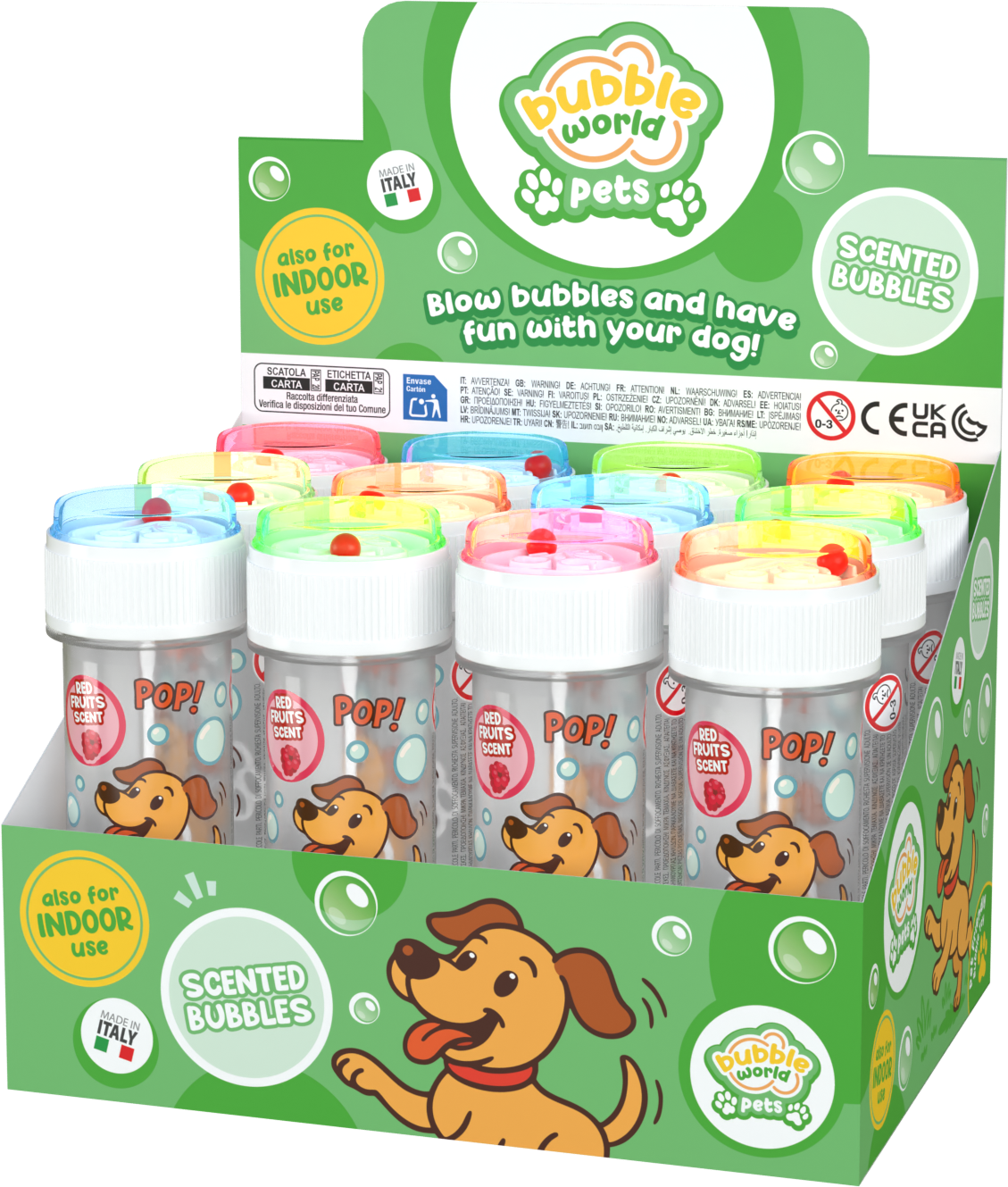 Confezione 12pz bolle Bubble World Pets (Cane - Frutti rossi)