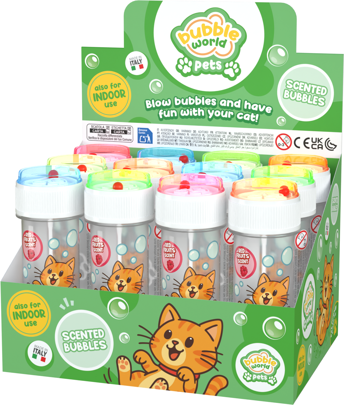 Confezione 12pz bolle Bubble World Pets (Gatto - Frutti rossi)