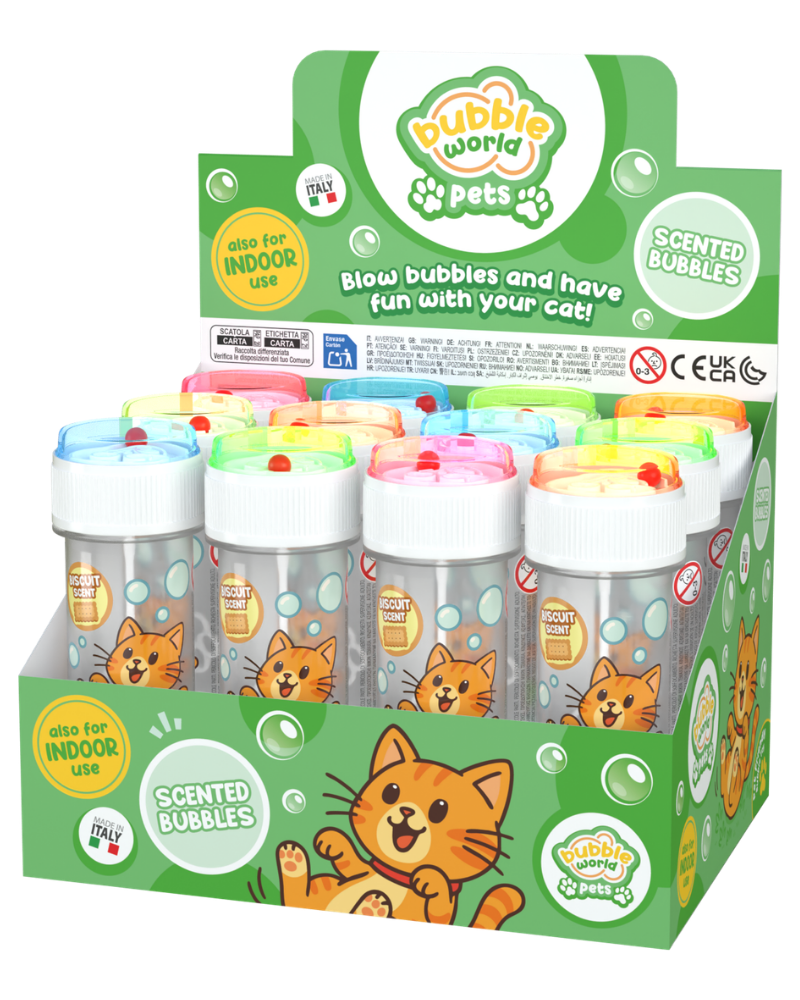 Confezione 12pz bolle Bubble World Pets (Gatto - Biscotto)